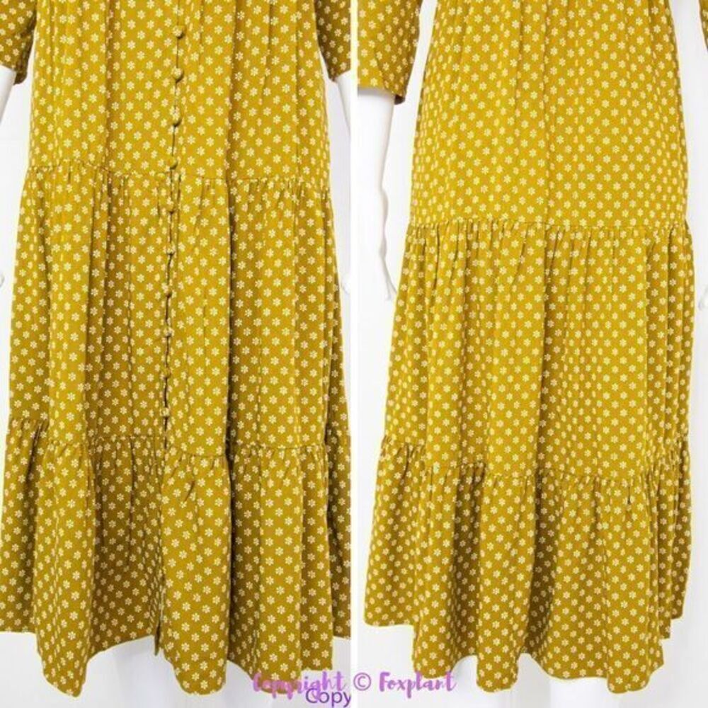 NEW Madewell V-Neck Tiered Button-Front Midi Dress in Daisies‎ Forever, 00 - Picture 5 of 16